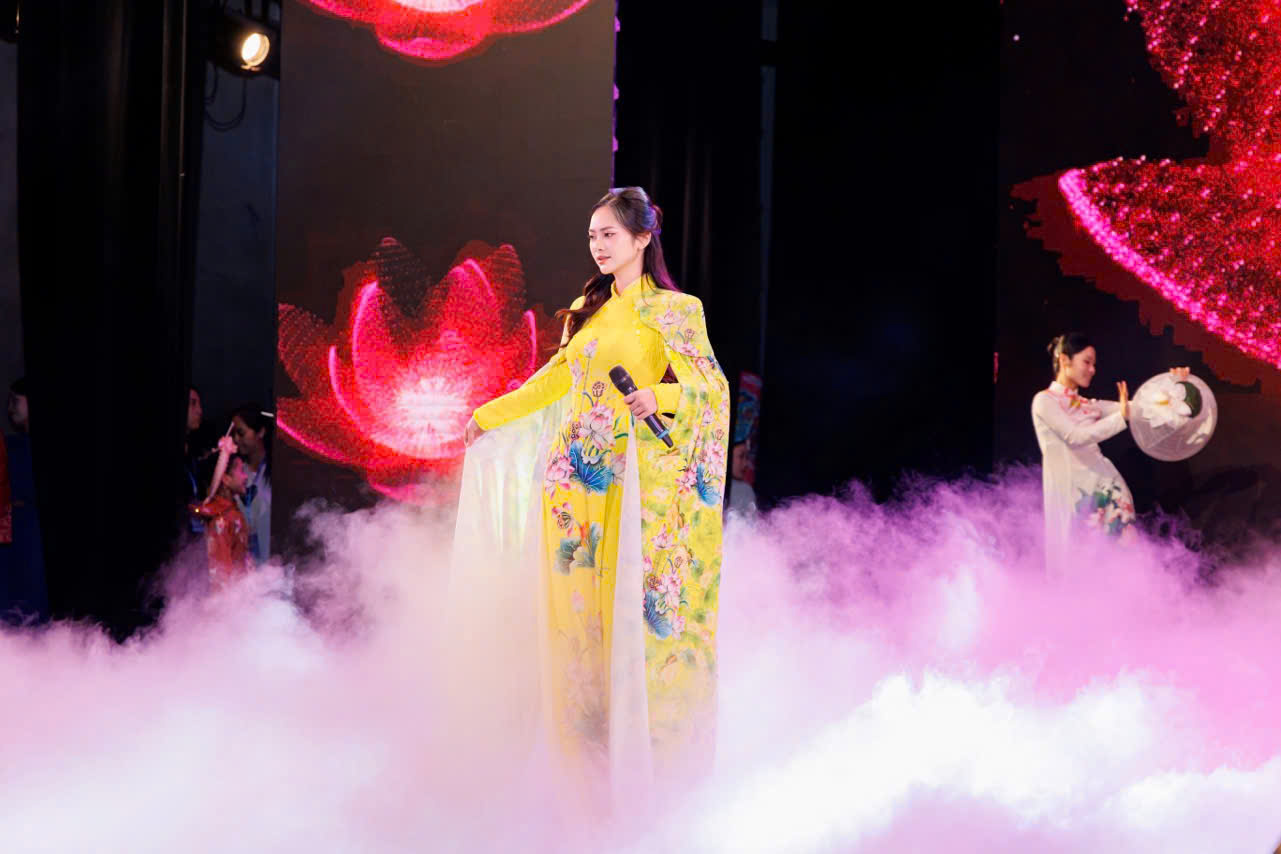 Mai Chi biểu diễn trên sân khấu