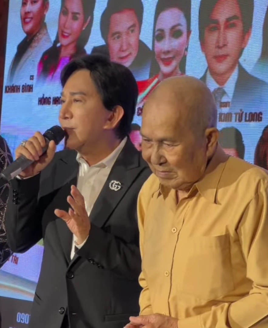 NSƯT Kim Tử Long cùng nghệ sĩ Hữu Tài tại chương trình thiện nguyện