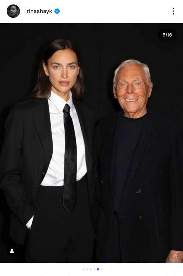 Irina Shayk mặc suit của Armani