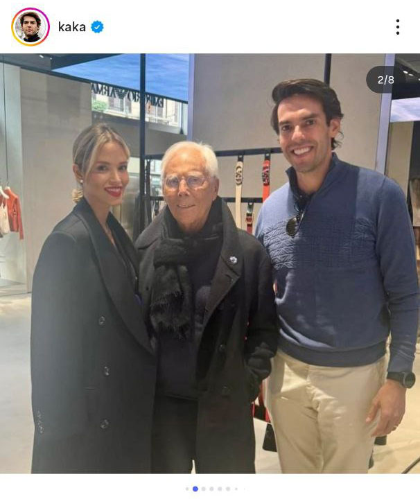Kaka với nhà thiết kế Giorgio Armani