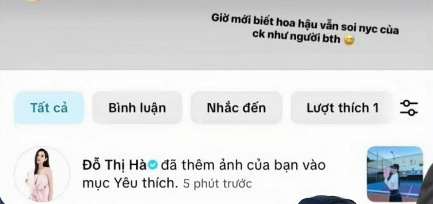 Tài khoản K.T đăng đàn ẩn ý bị Hoa hậu Đỗ Hà soi