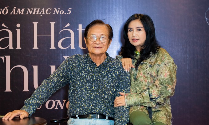 Ảnh chụp chân dung nhạc sĩ Dương Thụ cùng NSND Thanh Lam