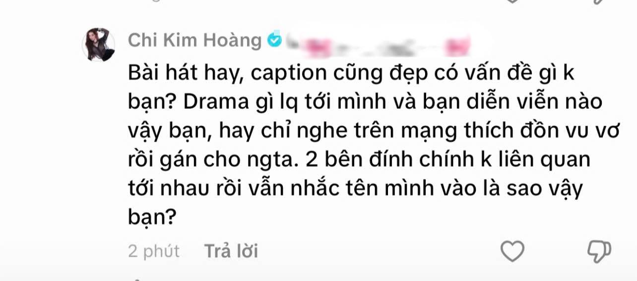 Á hậu Việt bức xúc khi bị nhắc đến cạnh Phương Oanh- Ảnh 4. Phản bác từ Hoàng Kim Chi trên mạng xã hội