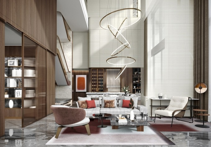 Căn penthouse anh đang ở.