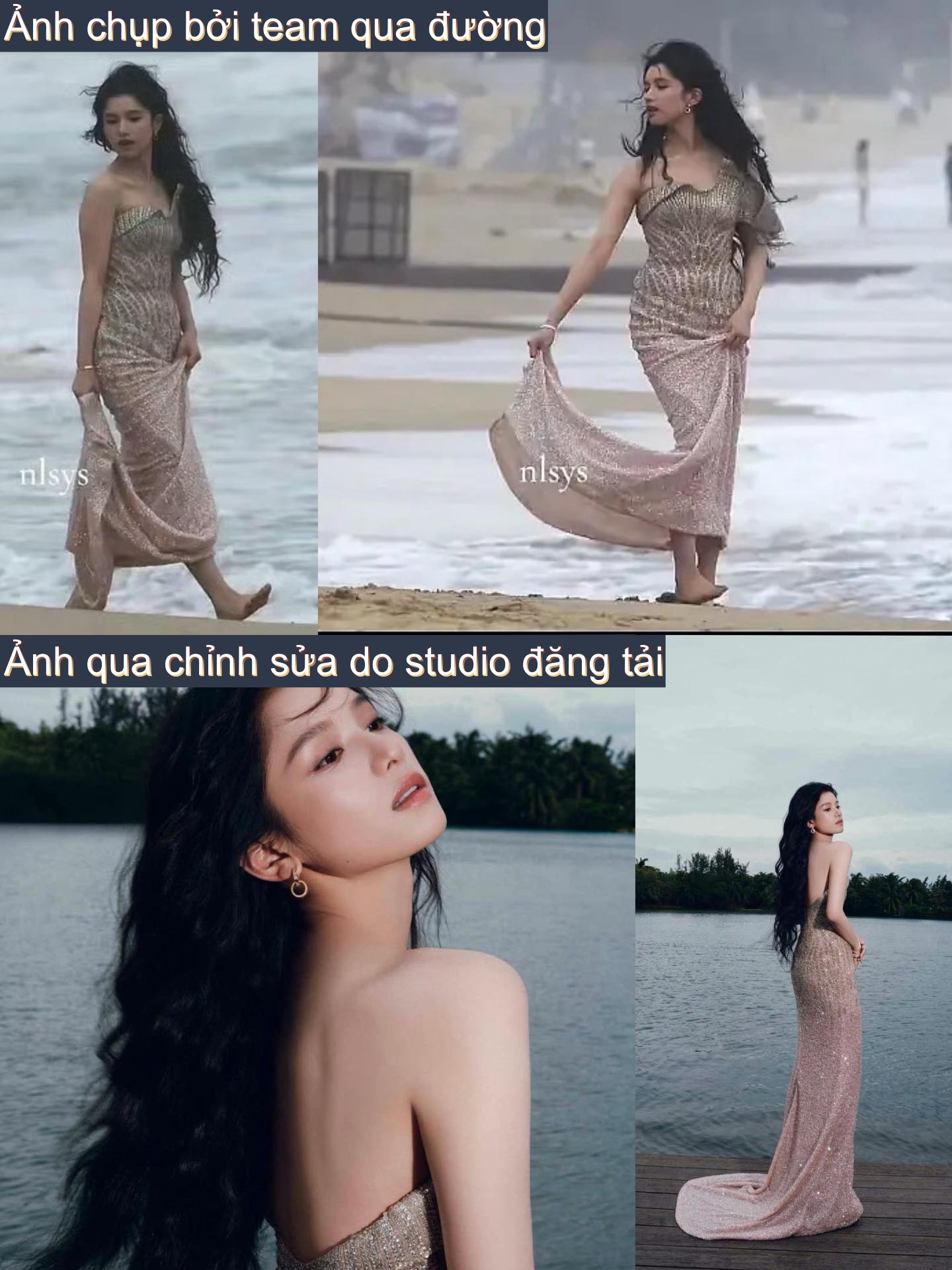 Ai photoshop cho công chúa showbiz mau bước ra xin lỗi khán giả: Visual đúng chuẩn cú lừa, không thể tin cùng 1 người- Ảnh 3. Khác biệt giữa ảnh team qua đường và ảnh đã chỉnh sửa