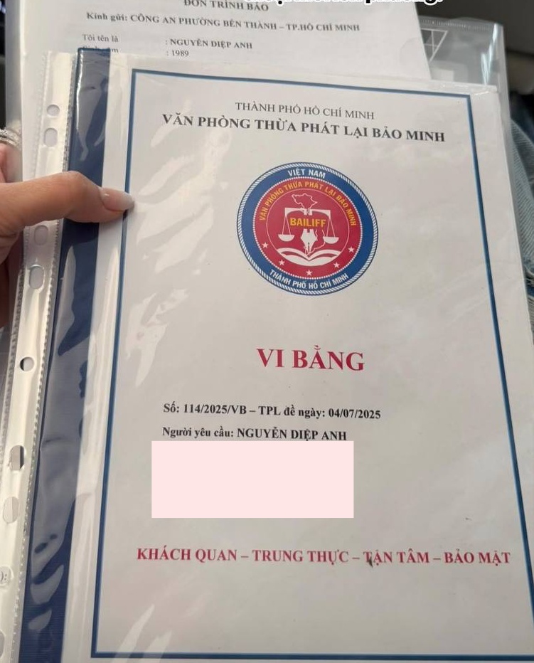 Diệp Lâm Anh lập vi bằng trình báo