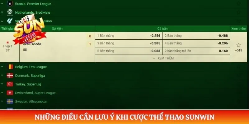 Thể thao Sunwin Những điều cần lưu ý khi cược thể thao Sunwin